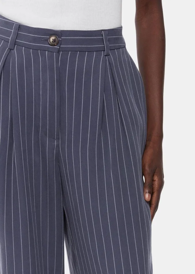 Women Trousers Whistles Navy Lottie Pinstripe Trouser