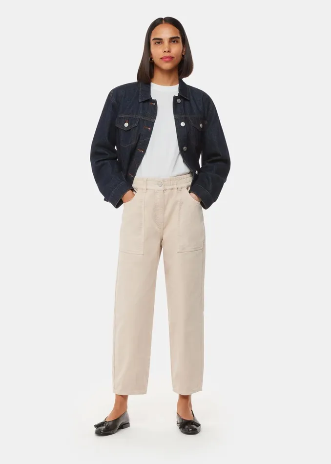 Women Trousers Whistles Neutral Tessa Casual Trouser