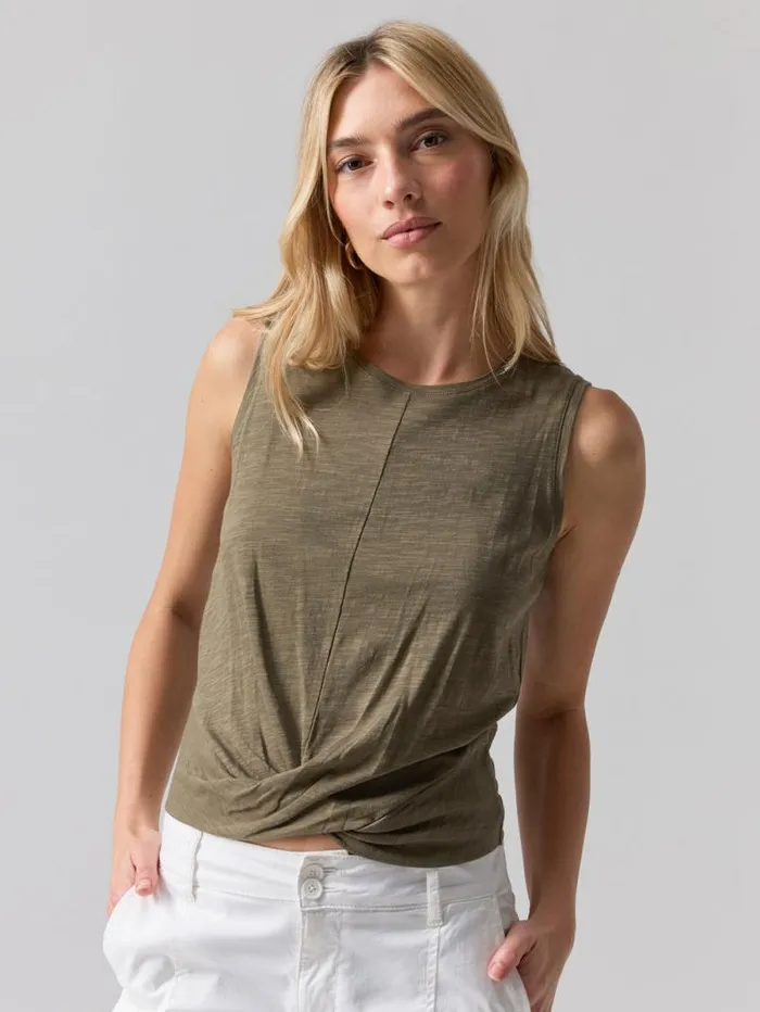 Women Twisted Tank Burnt Olive Sanctuary Clothing Tees and Tops