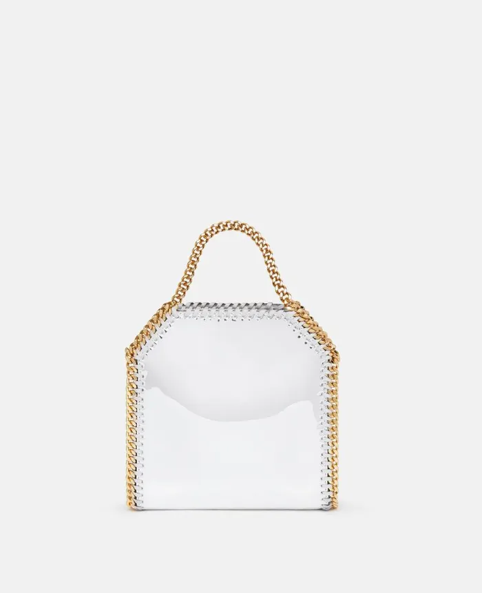 WomenUnisex Iconic Falabella Stella McCartney Falabella Mirrored ChromeFinish Tote Bag Silver