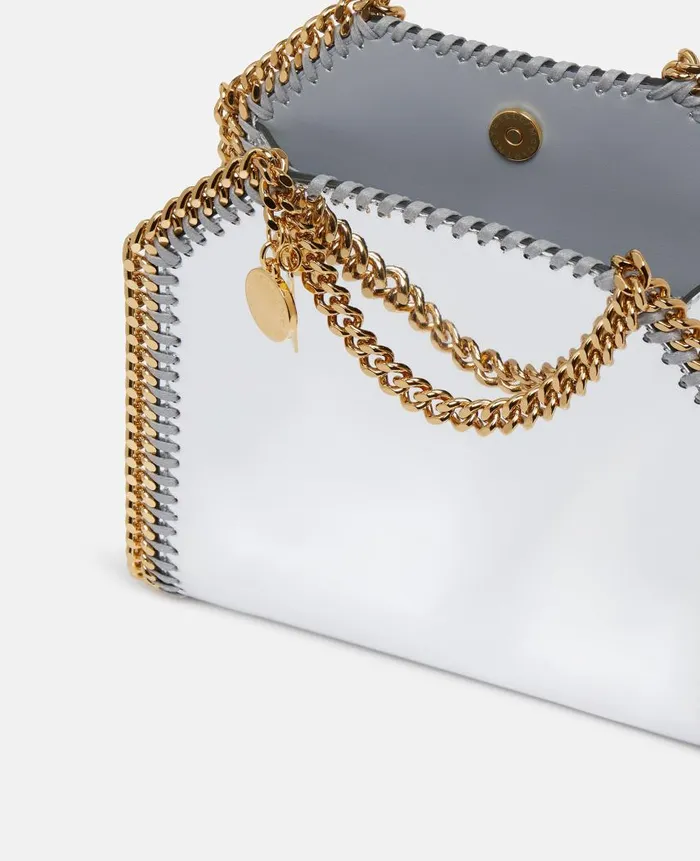 WomenUnisex Iconic Falabella Stella McCartney Falabella Mirrored ChromeFinish Tote Bag Silver