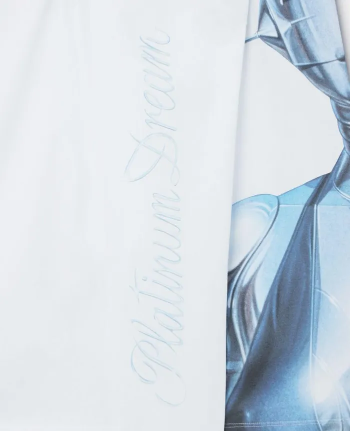 WomenUnisex Sweatshirts And TShirts Stella McCartney Sexy Robot LongSleeve Organic Cotton TShirt Pure White