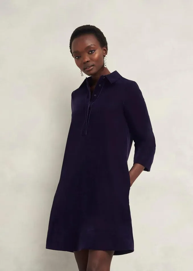 Women Velvet Marciella Dress Midnight Navy Hobbs Dresses and Jumpsuits