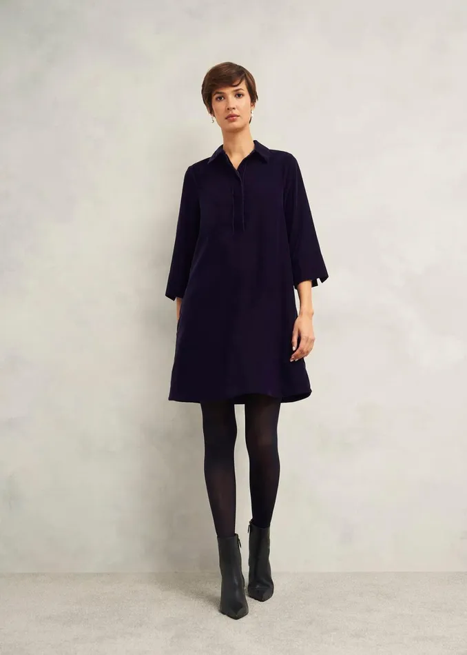 Women Velvet Marciella Dress Midnight Navy Hobbs Dresses and Jumpsuits