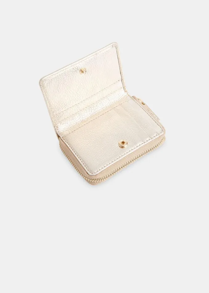 Women Wallets and Cardholders Whistles Gold Koa Compact Purse