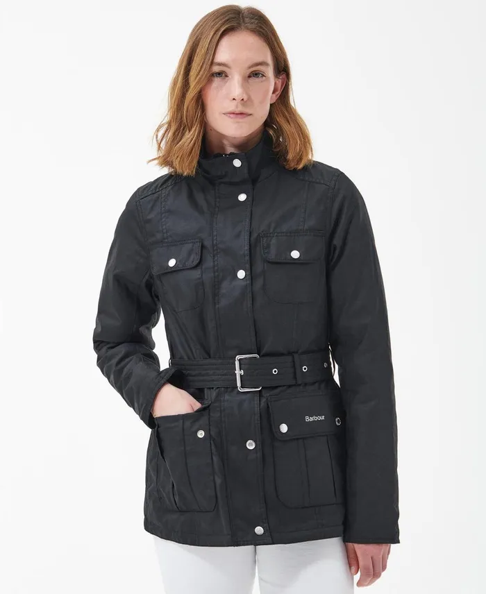 Women Waxed Jackets Barbour Winter Belted Utility Wax Jacket Classic Blackrose Garden Floral Women Waxed Jackets Barbour Winter Belted Utility Wax Jacket Classic Blackrose Garden Floral
