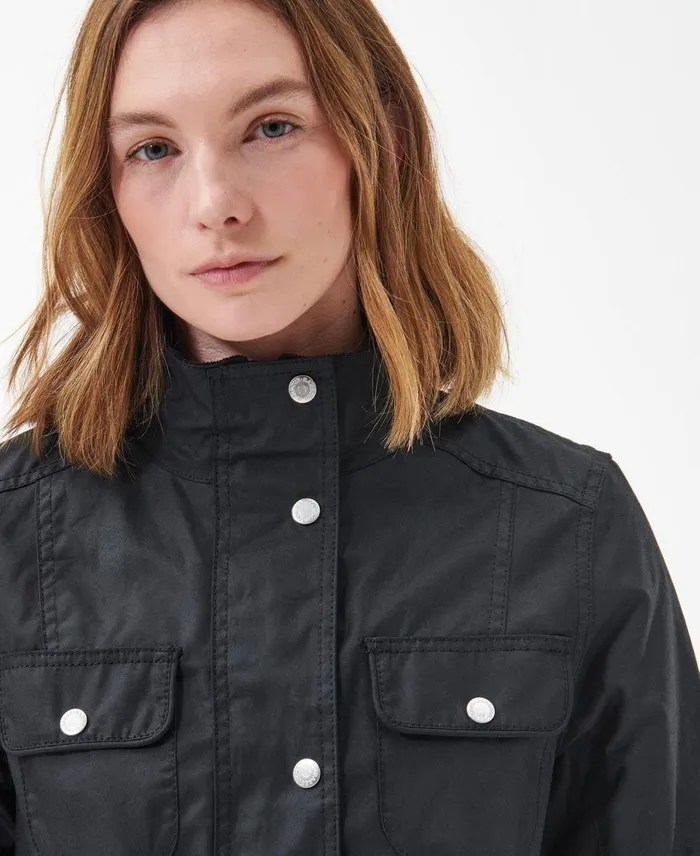 Women Waxed Jackets Barbour Winter Belted Utility Wax Jacket Classic Blackrose Garden Floral Women Waxed Jackets Barbour Winter Belted Utility Wax Jacket Classic Blackrose Garden Floral