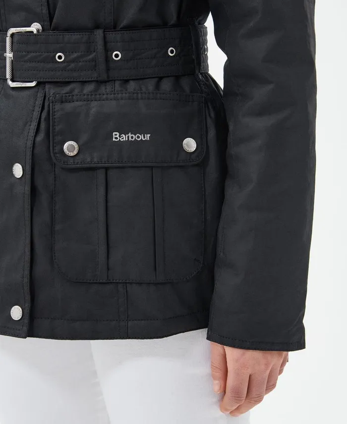 Women Waxed Jackets Barbour Winter Belted Utility Wax Jacket Classic Blackrose Garden Floral Women Waxed Jackets Barbour Winter Belted Utility Wax Jacket Classic Blackrose Garden Floral