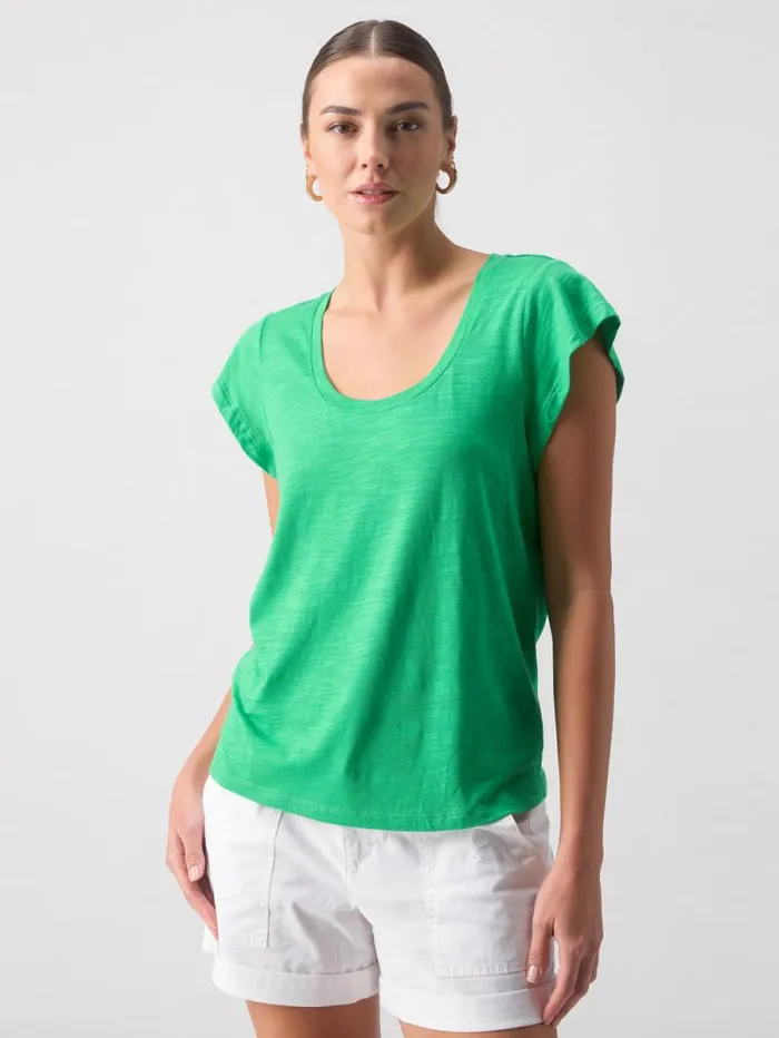 Women West Side Tee Green Goddess Sanctuary Clothing Tees and Tops