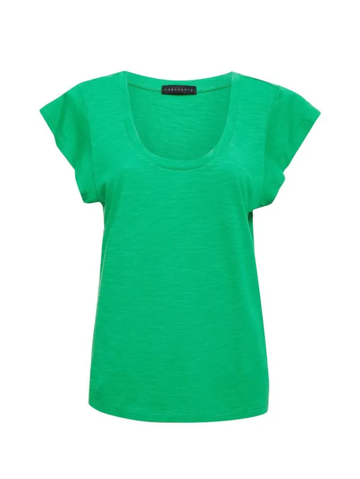 Women West Side Tee Green Goddess Sanctuary Clothing Tees and Tops