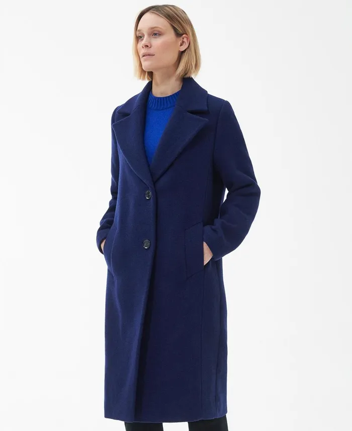 Women Wool Jackets Barbour Angelina Wool Jacket Azure Bluedark Navy