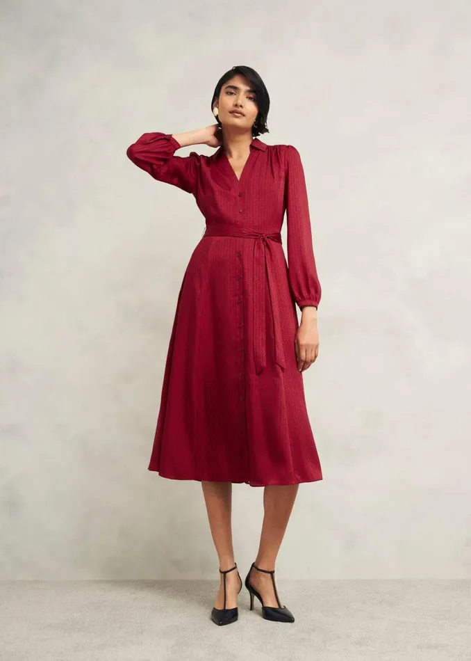 Women Yvonne Shirt Dress Red Multi Hobbs Dresses and Jumpsuits