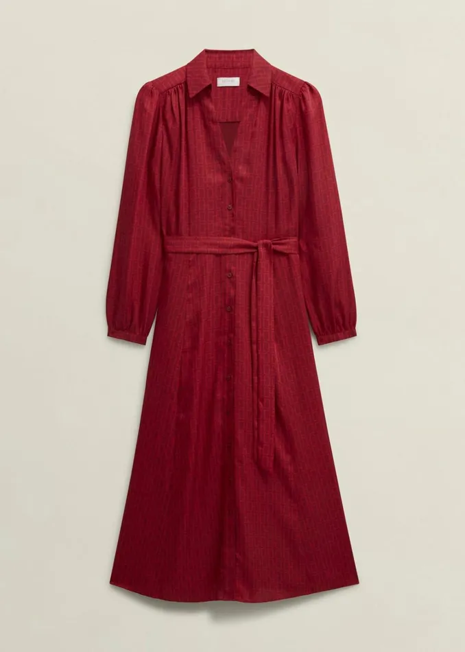 Women Yvonne Shirt Dress Red Multi Hobbs Dresses and Jumpsuits