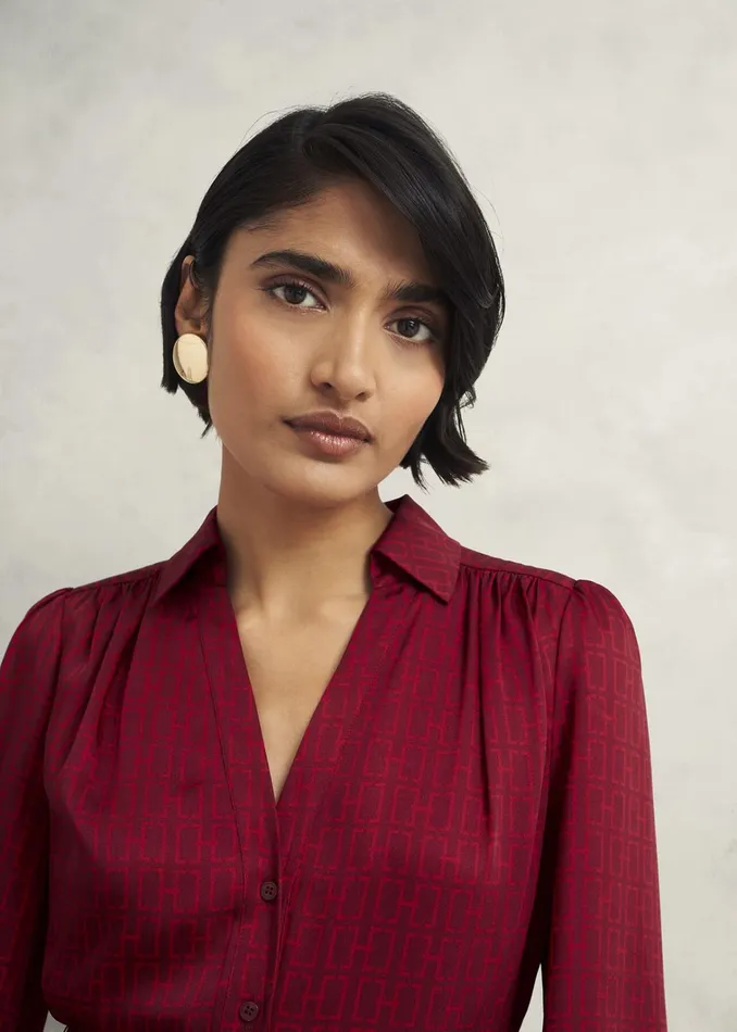 Women Yvonne Shirt Dress Red Multi Hobbs Dresses and Jumpsuits