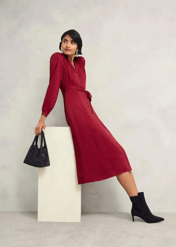 Women Yvonne Shirt Dress Red Multi Hobbs Dresses and Jumpsuits