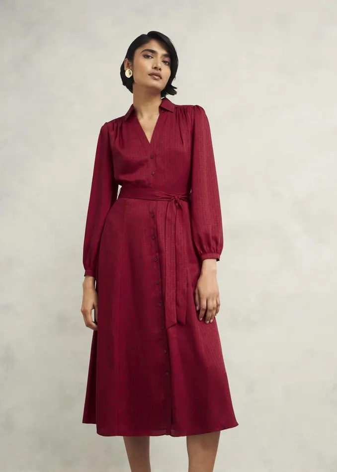 Women Yvonne Shirt Dress Red Multi Hobbs Dresses and Jumpsuits
