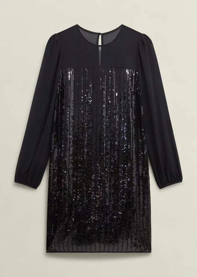 Women Zariah Sequin Dress Hobbs Black Hobbs Dresses and Jumpsuits