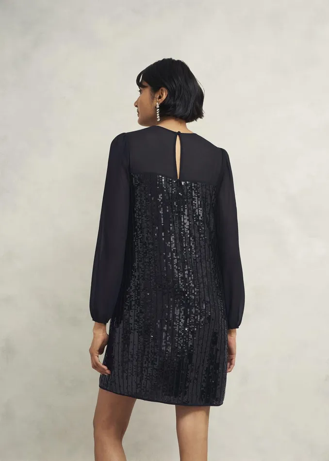 Women Zariah Sequin Dress Hobbs Black Hobbs Dresses and Jumpsuits