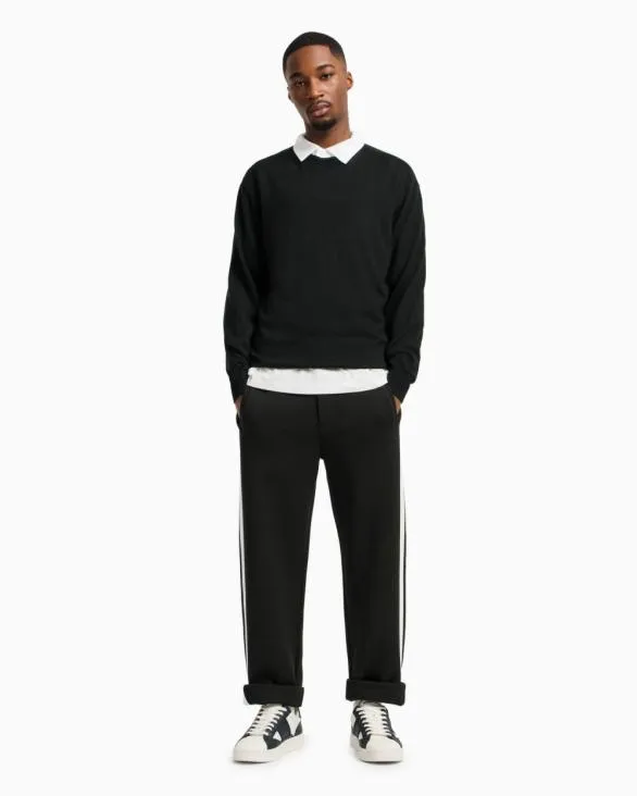 Wool Blend Turtleneck Sweater Green Men Armani Knitwear