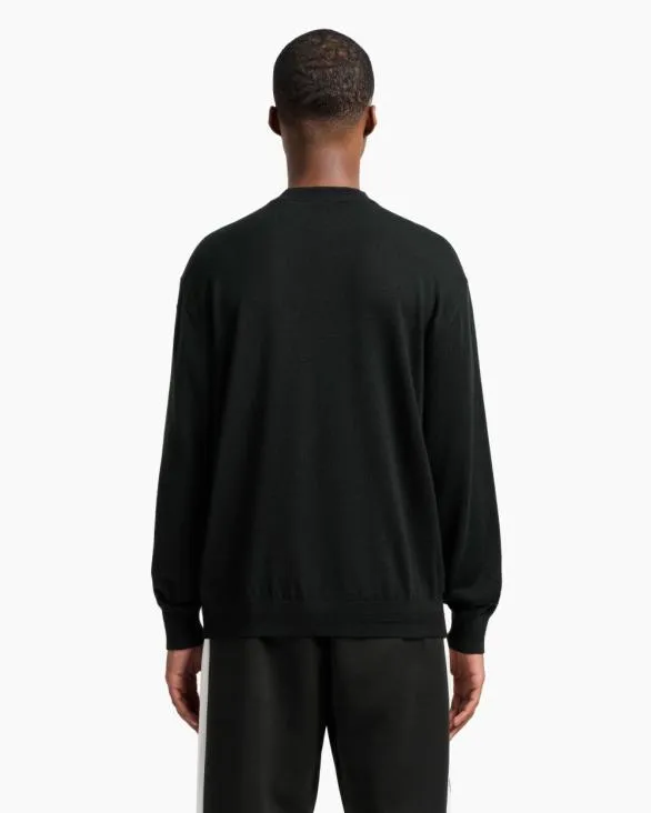 Wool Blend Turtleneck Sweater Green Men Armani Knitwear