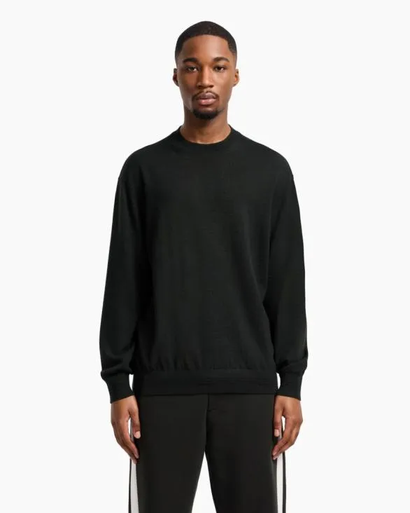Wool Blend Turtleneck Sweater Green Men Armani Knitwear