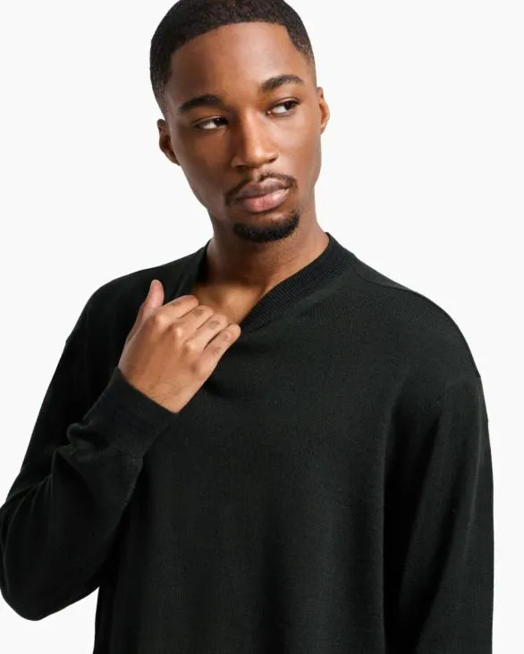 Wool Blend Turtleneck Sweater Green Men Armani Knitwear