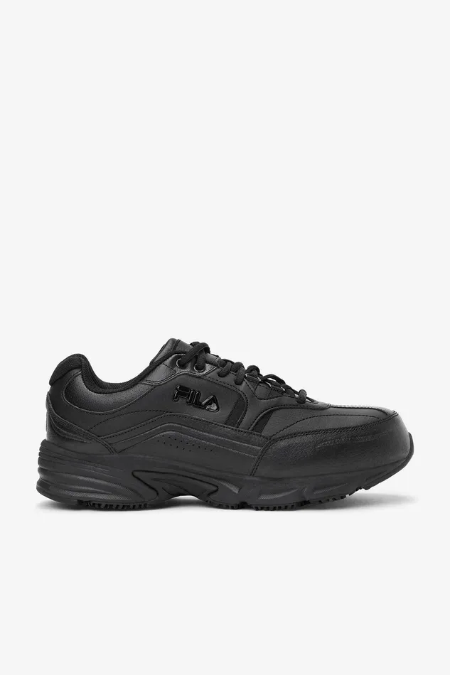 Work Shoes Men Fila Memory Workshift 2 Slip Resistant Composite Toe Shoe 001 Black Black Black