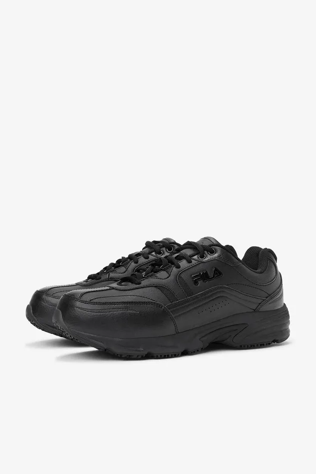 Work Shoes Men Fila Memory Workshift 2 Slip Resistant Composite Toe Shoe 001 Black Black Black