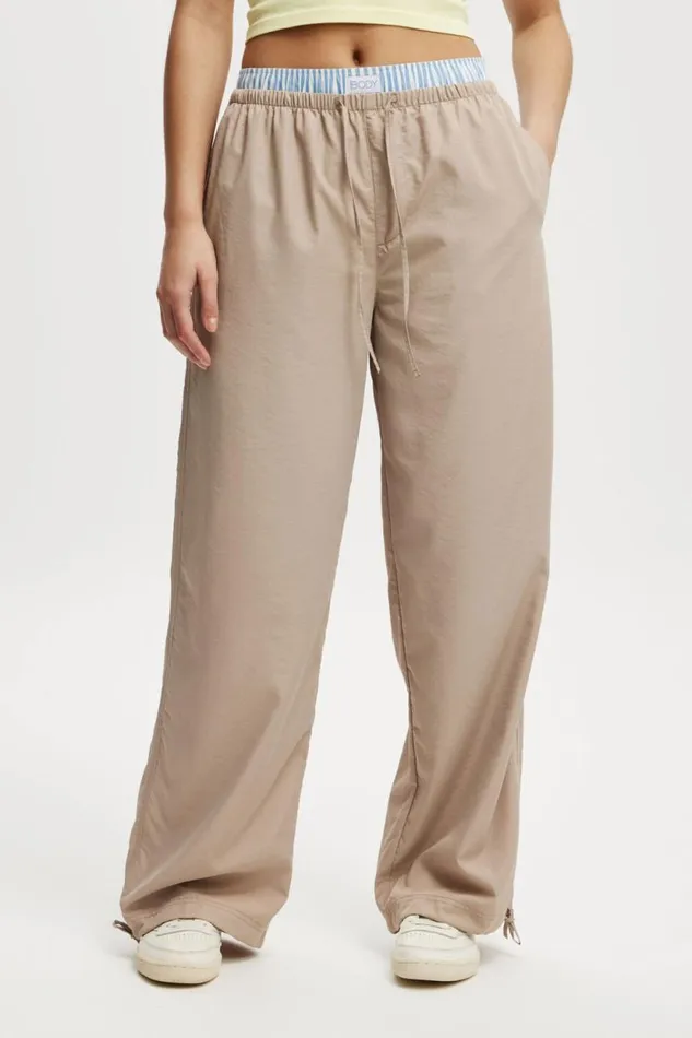Woven Active Tie Up Pant White Pepper Women Cotton On Pants