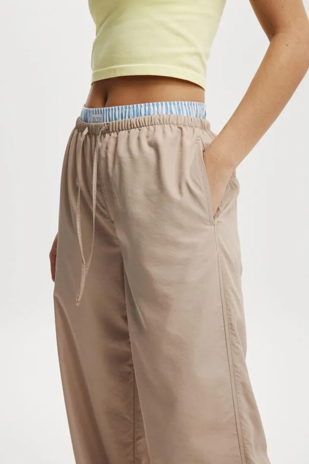 Woven Active Tie Up Pant White Pepper Women Cotton On Pants