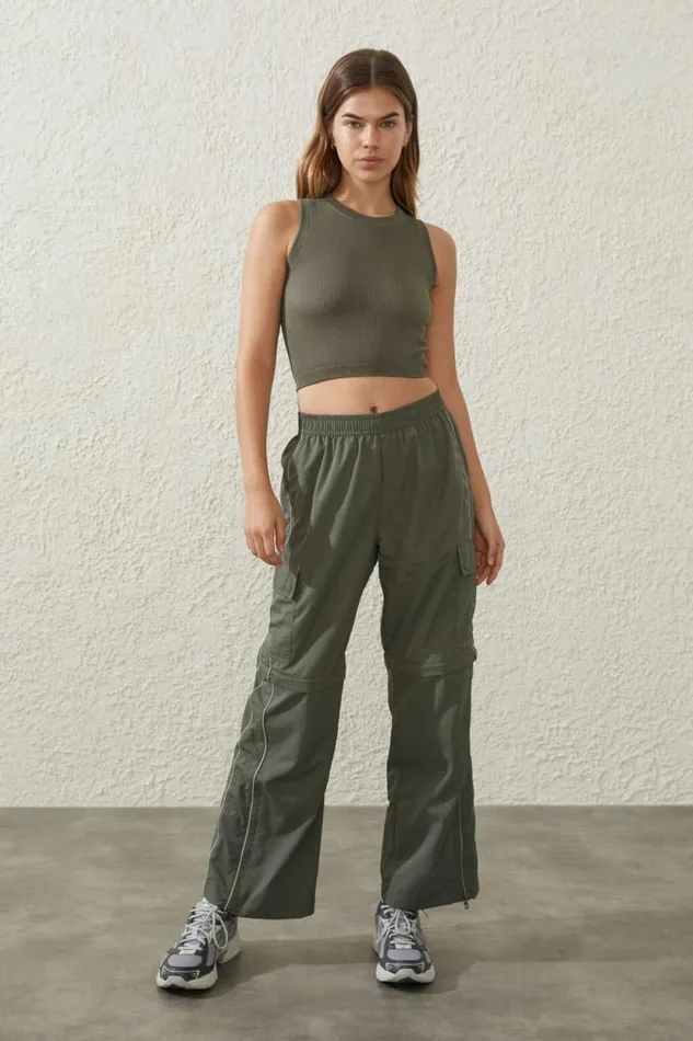 Woven Zip Off Cargo Pant Sweet Green Women Cotton On Pants