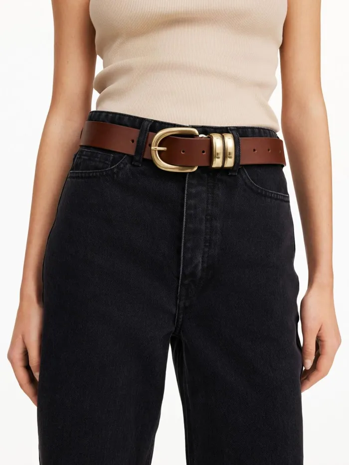 Zoira Leather Belt Dark Brown Women By Malene Birger Belts